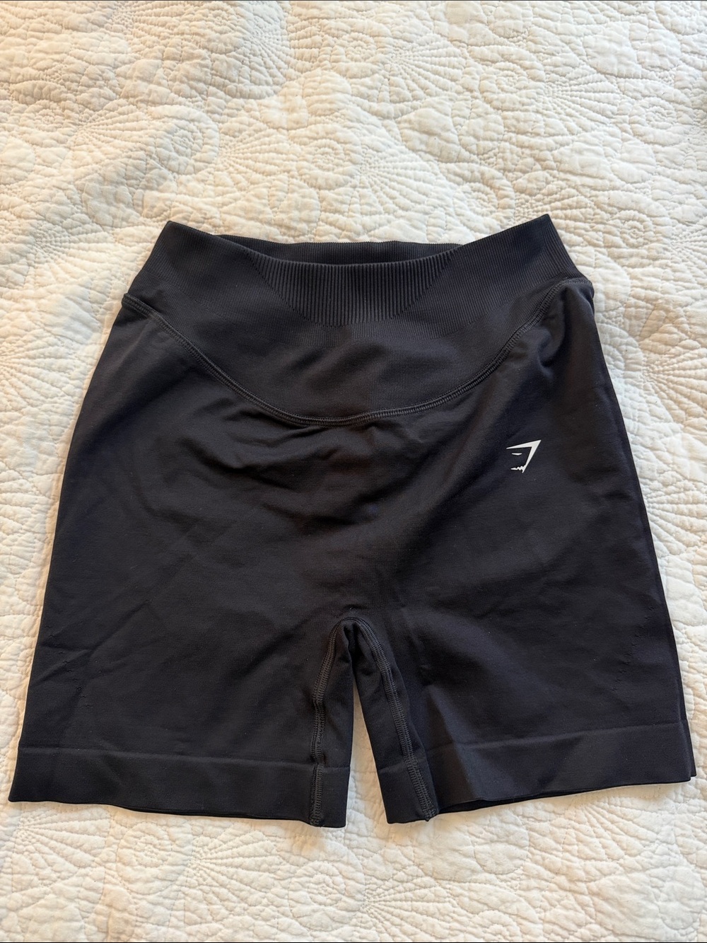 Black High-Waist Athletic Bike Shorts
